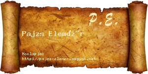 Pajzs Elemér névjegykártya